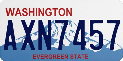 WA license plate AXN7457