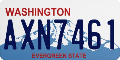 WA license plate AXN7461