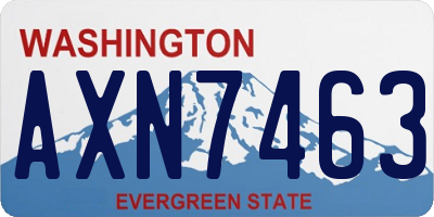WA license plate AXN7463