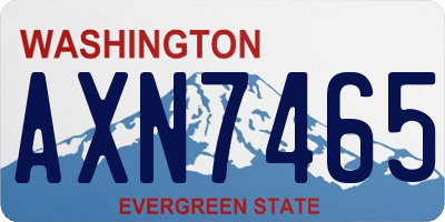 WA license plate AXN7465
