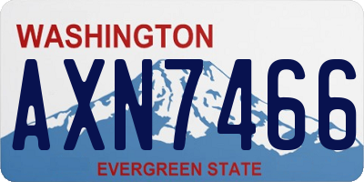 WA license plate AXN7466