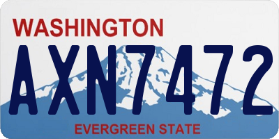 WA license plate AXN7472