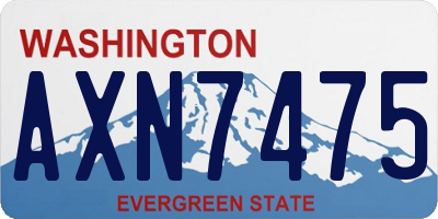 WA license plate AXN7475