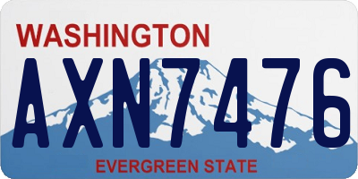 WA license plate AXN7476