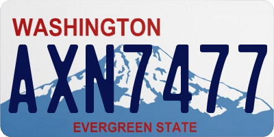 WA license plate AXN7477