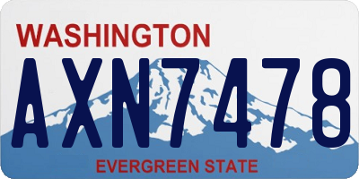 WA license plate AXN7478