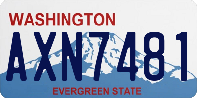 WA license plate AXN7481