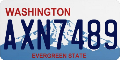 WA license plate AXN7489