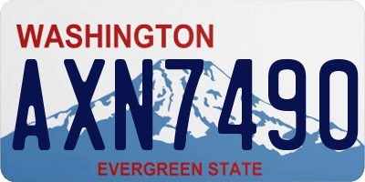 WA license plate AXN7490