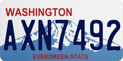 WA license plate AXN7492