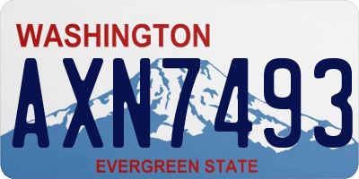 WA license plate AXN7493