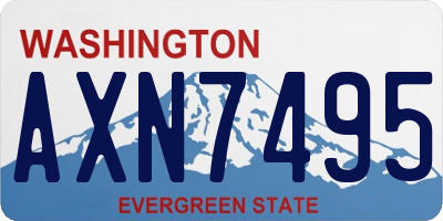 WA license plate AXN7495