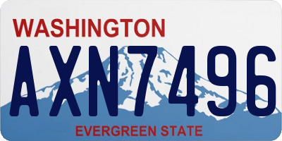 WA license plate AXN7496