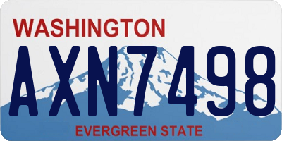 WA license plate AXN7498