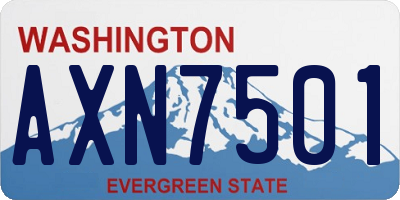 WA license plate AXN7501