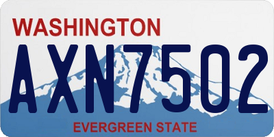 WA license plate AXN7502