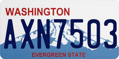 WA license plate AXN7503