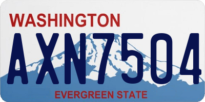 WA license plate AXN7504