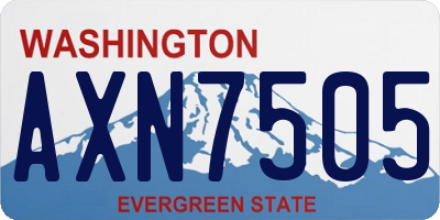 WA license plate AXN7505