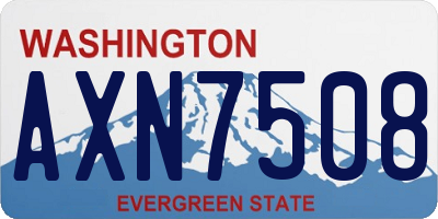 WA license plate AXN7508
