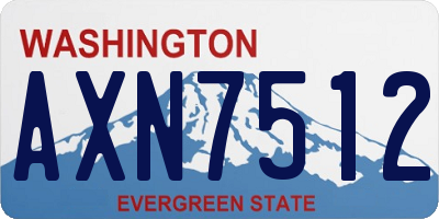 WA license plate AXN7512