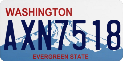 WA license plate AXN7518