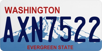WA license plate AXN7522