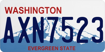 WA license plate AXN7523