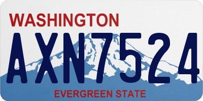 WA license plate AXN7524