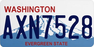 WA license plate AXN7528