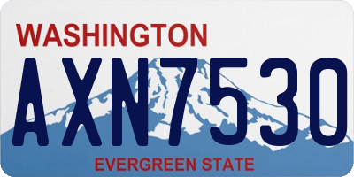 WA license plate AXN7530
