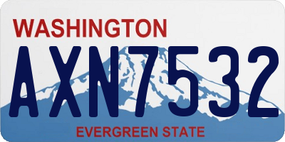 WA license plate AXN7532