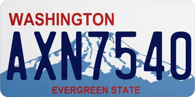 WA license plate AXN7540