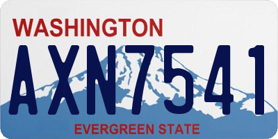 WA license plate AXN7541