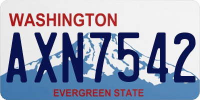 WA license plate AXN7542