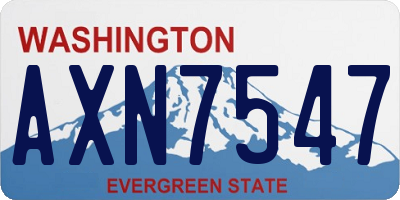 WA license plate AXN7547