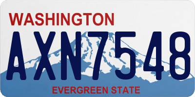 WA license plate AXN7548
