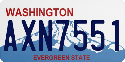 WA license plate AXN7551