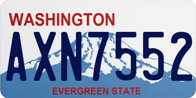 WA license plate AXN7552