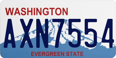 WA license plate AXN7554