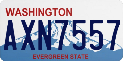 WA license plate AXN7557