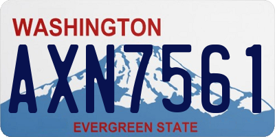 WA license plate AXN7561