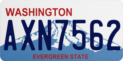 WA license plate AXN7562