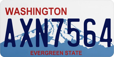 WA license plate AXN7564