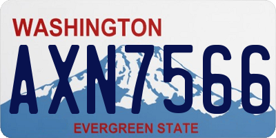 WA license plate AXN7566