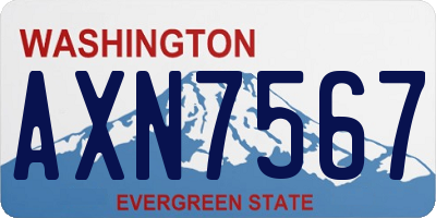 WA license plate AXN7567