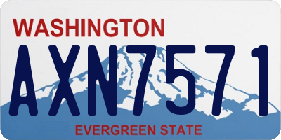 WA license plate AXN7571