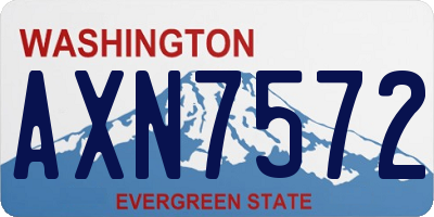 WA license plate AXN7572