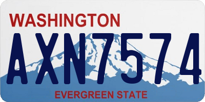WA license plate AXN7574