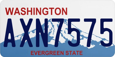 WA license plate AXN7575